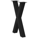 Dining Table Legs X-Shaped 2 pcs Black 60x cm Steel 4012972