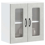 Kitchen Wall Cabinet with Glass Door Kalmar Concrete Grey Engineered Wood 853671