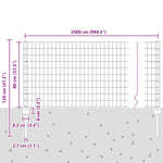 Fence with Posts Green 0.8 x 25 m Steel 3336011
