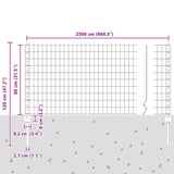 Fence with Posts Green 0.8 x 25 m Steel 3336011