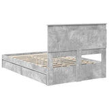 Storage Bed Concrete Grey 135 x 190 cm Engineered Wood 3410251