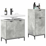 Bathroom Furniture Set with Drawer 2 pcs Concrete Grey 3393096