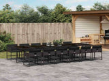 Garden Dining Set Black PE Rattan 13-piece set for 12 people 3211303