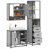 3 Piece Bathroom Furniture Set Grey Sonoma Engineered Wood 3301178
