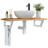 Basin Shelf Wall Mounted Steel and Solid Wood Acacia 3302722