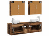 Bathroom Cabinet Set 5 pcs Old Wood 53 x 15.5 x 70 cm 3406693