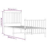 Metal Bed Frame without Mattress with Footboard Black 75x190cm 350872