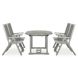 Garden Dining Set Grey wash Solid acacia wood Large Foldable 3057907