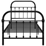 284499 Bed Frame without Mattress Black Metal 100x200 cm