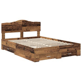 Bed Frame with Headboard Old Wood 140 x 190 cm Engineered Wood 3413200