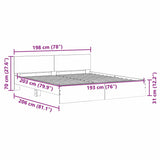 Bed Frame 2 pcs White 193 x 203 cm Engineered Wood 3402865