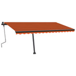 ZNTS Manual Retractable Awning with LED 450x300 cm Orange and Brown 3069765