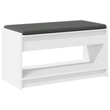 Hall Bench White 83 x 38 x 45 cm Engineered Wood and Fabric 891576