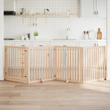 Dog Gate with Door Foldable 4 Panels 320 cm Poplar Wood 352243