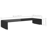 ZNTS TV Stand/Monitor Riser Glass Black 80x30x13 cm 244137