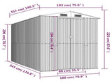 Garden Shed Dark Brown 192x357x223 cm Galvanised Steel 3147462