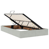 Storage Bed with Mattress Light Grey 120 x 200 cm Velvet 3370082