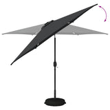 Garden Parasol with LED Lights and Base 300 x 300 cm Polyester 42036269
