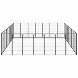 32-Panel Dog Playpen Black 50x100 cm Powder-coated Steel 3115964