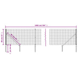 Wire Mesh Fence with Spike Anchors Anthracite 0.8x10 m 154272