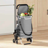 Shopping Trolley Folding Grey 47 x 39 x 100.5 cm Oxford fabric 42002338