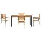 Garden Dining Set 5 pcs Beige and Brown Poly Rattan 3365477
