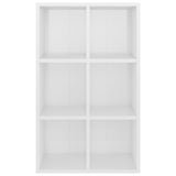 Book Cabinet/Sideboard High Gloss White 66x30x98 cm Engineered Wood 800348