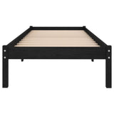 810011 Bed Frame without Mattress Black Solid Wood 100x200 cm
