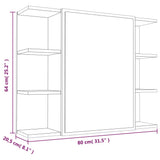 3 Piece Bathroom Cabinet Set Smoked Oak Engineered Wood 3187609