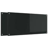 Kitchen Backsplash 2 pcs Black 110 x 50 cm Tempered Glass 3415495