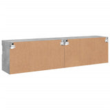 TV Wall Cabinets with LED Lights 2 pcs Concrete Grey 80x30x40 cm 837204