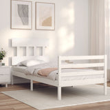 Bed Frame without Mattress White 90x200 cm Solid Wood 3195142