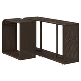 Storage Shelves 2 pcs Brown Poly Rattan 366213