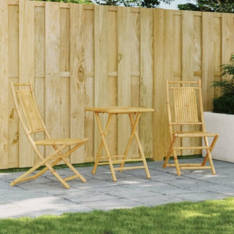 ZNTS 3 Piece Bistro Set Bamboo 3278525