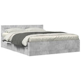 Bed Frame with Headboard without Mattress Concrete Grey 160x200 cm 3295551