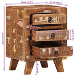 ZNTS Bedside Cabinet 37x32x50 cm Solid Wood Reclaimed 4104517