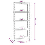 5-Layer Storage Shelf Anthracite Steel&Engineered Wood 152858