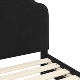 Children's Bed Frame with Headboard Black 80 x 200 cm Velvet 42010945