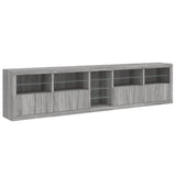 Sideboard with LED Lights Grey Sonoma 283x37x67 cm 3209028