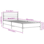 ZNTS Bed Frame without Mattress Grey Sonoma 90x190 cm Single 845630