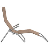 Folding Sun Loungers 2 pcs Taupe Textilene&Powder-coated Steel 360174