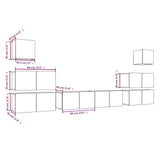 8 Piece TV Cabinet Set Smoked Oak Engineered Wood 3120290