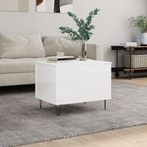 ZNTS Coffee Table High Gloss White 60x44.5x45 cm Engineered Wood 830950