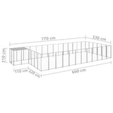 Dog Kennel Silver 22.99 m Steel 3082223