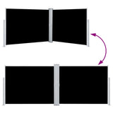Retractable Side Awning Black 140x1000 cm 48484