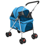Folding Dog Stroller Blue 76x50x100 cm Oxford Fabric 172200