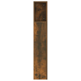 Headboard Cabinet Smoked Oak Engineered Wood 160x18.5x104.5 cm 817273
