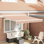 Retractable Awning Manual Orange and grey and blue and white 3330285