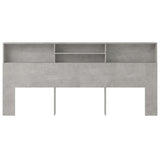 Headboard Cabinet Concrete Grey 220x19x103.5 cm 811902
