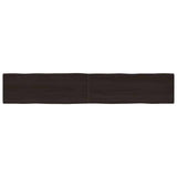 Table Top Dark Brown 220x40x cm Treated Solid Wood Live Edge 364053